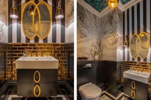 Черная ванная.  В том случае, если вы ищете стиль и элегантность для вашей ванной комнаты, несомненно, выберите черный. 01