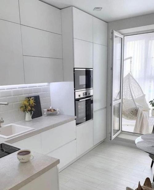 Белоснежная квартира.  Выглядит очень круто! 05