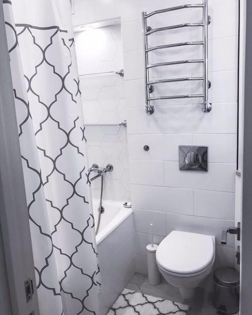 Для экономии площади расширения за счет нее кухни - объединили ванную и санузел! 02