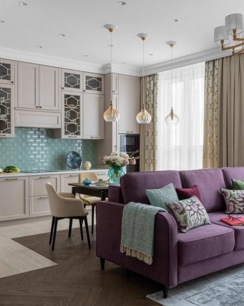 Классический интерьер, который дизайнер разбавил цветом. 01