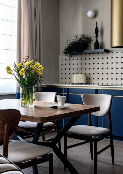 Трёшка с винтажными акцентами и стеклоблоками фальконье. 02