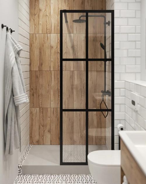 Интересный санузел оформленный максимально бюджетно. 03