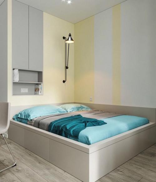 Так выглядит интерьер в котором в качестве основного цвета выбрали голубой цвет. 02