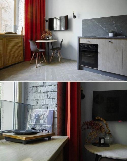 Крошечная площадь этой квартиры студии. 02