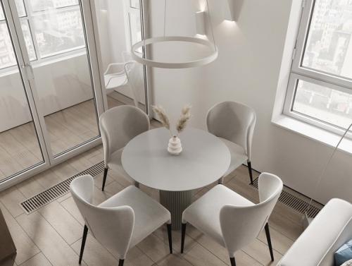 Легкая, нежная кухня - гостиная. 04