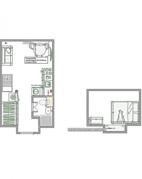 Крошечная площадь этой квартиры студии. 09