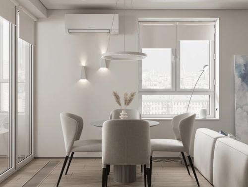 Легкая, нежная кухня - гостиная.