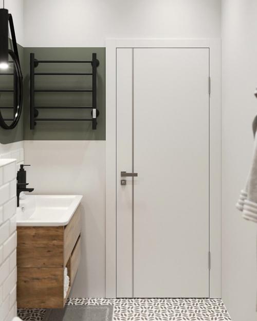 Интересный санузел оформленный максимально бюджетно.