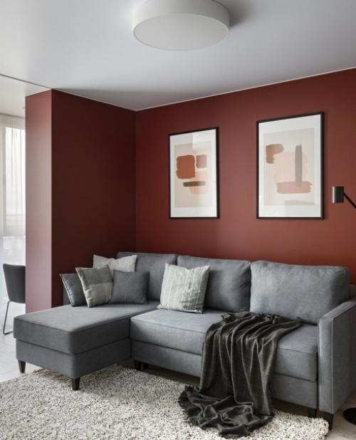 Небольшая кухня объединенная с гостиной. 03