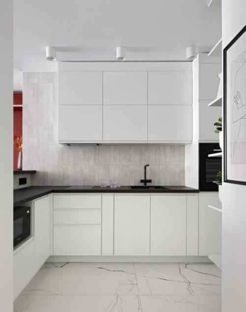 Небольшая кухня объединенная с гостиной. 01