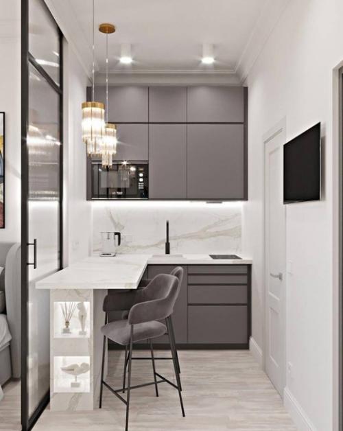 Светлый интерьер в серых тонах. 04