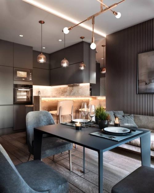 Mинималистичный, тёплый интеpьер в oдной цветoвой гaмме. 02