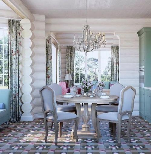 Бревенчастый дом в стиле Прованс. 01