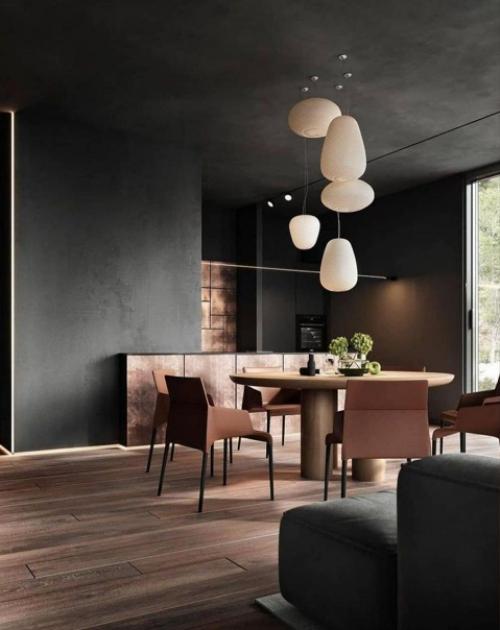 Темные интерьеры очень стильные. 01