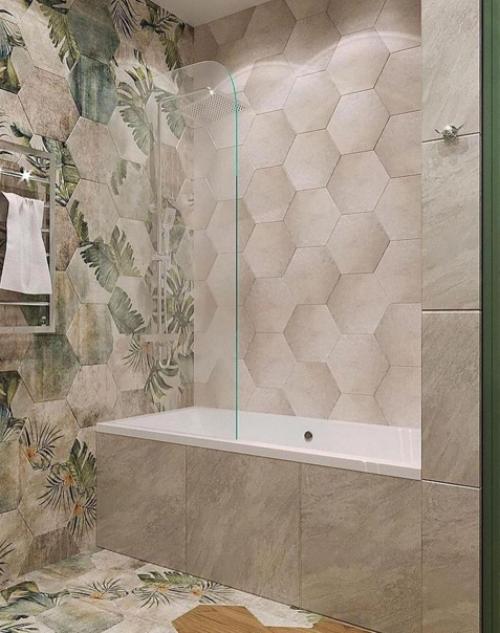 Растительные элементы. В дизайне интерьера ванной комнаты. 02