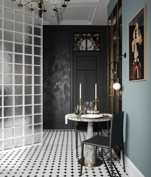 Стильная кухня. С весьма необычным интерьером. 01