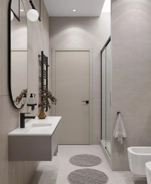 Ванная комната в светлых тонах. 01