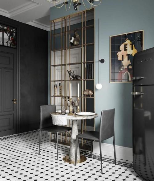 Стильная кухня.
С весьма необычным интерьером. 

