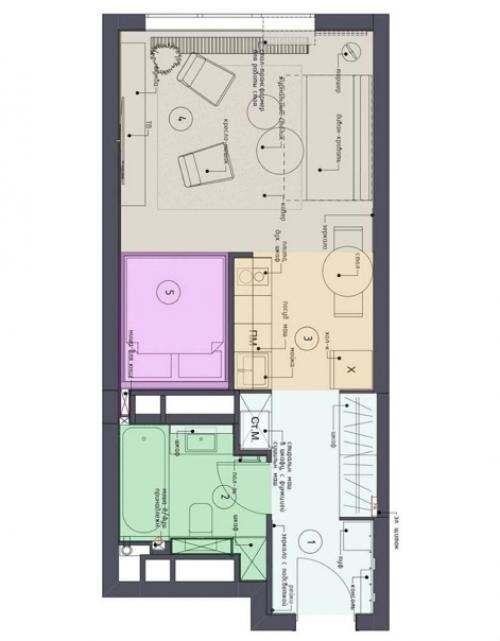 Эта квартира. Имеет небольшую площадь, но все решила правильно продуманная планировка. 06