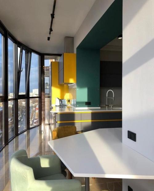 Очень необычный интерьер кухни. 09