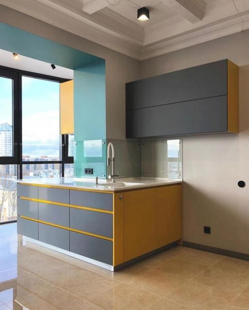 Очень необычный интерьер кухни. 01