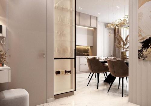 Интерьер прихожей и кухни - гостиной. 01