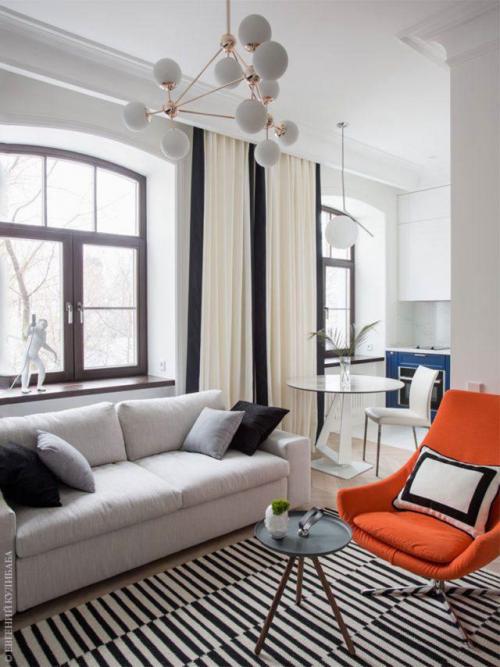 Чёрно-белый ковер - трендовый акцент в любой интерьер. 07