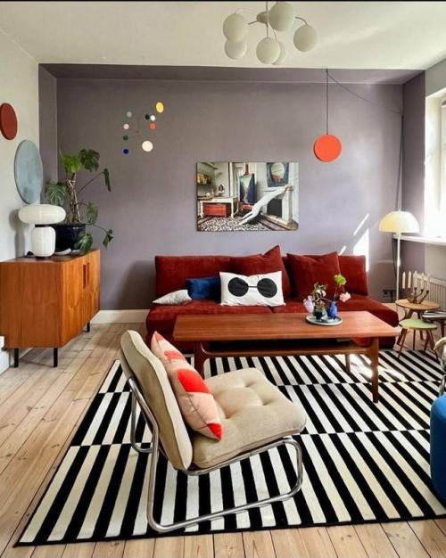 Чёрно-белый ковер - трендовый акцент в любой интерьер. 03