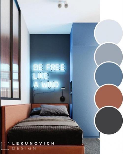 Подборка интерьеров. С цветовой палитрой. 03