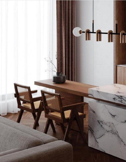 Интерьер в коричневых тонах.