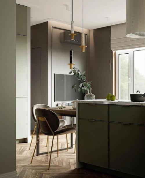 Фисташковый цвет эту квартиру полонил. 06