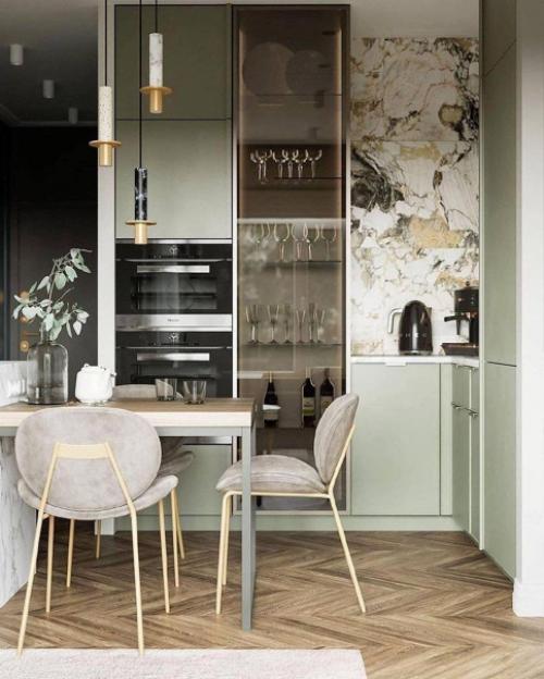 Фисташковый цвет эту квартиру полонил. 08