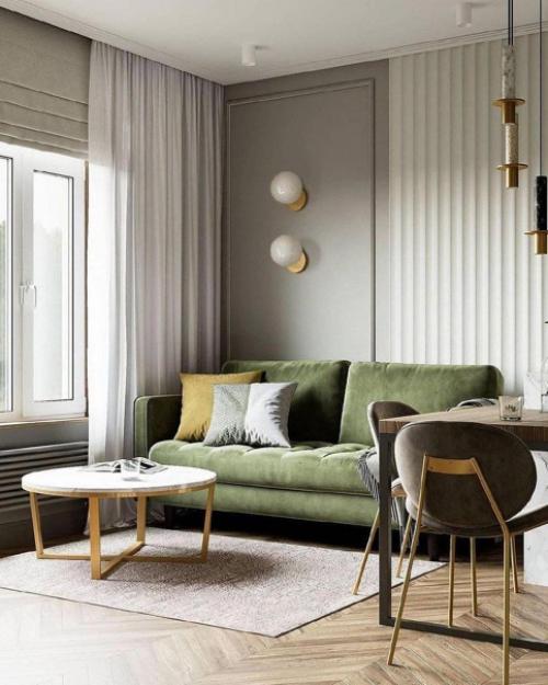 Фисташковый цвет эту квартиру полонил. 05