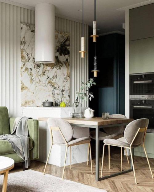 Фисташковый цвет эту квартиру полонил. 07