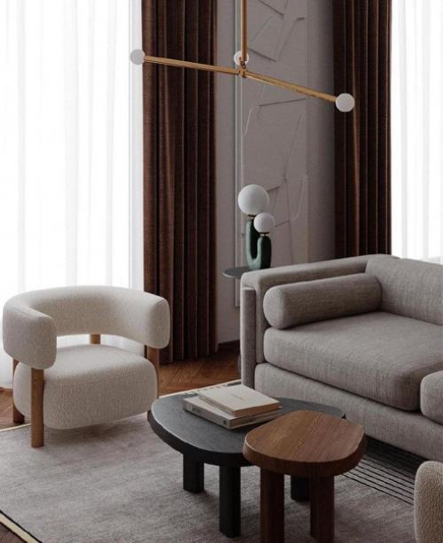 Интерьер в коричневых тонах. 01