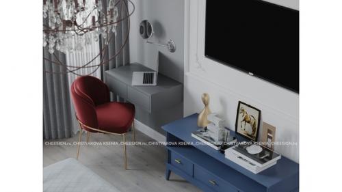 Добрый день!  Дизайн спальни для родителей в стиле современная классика. 03