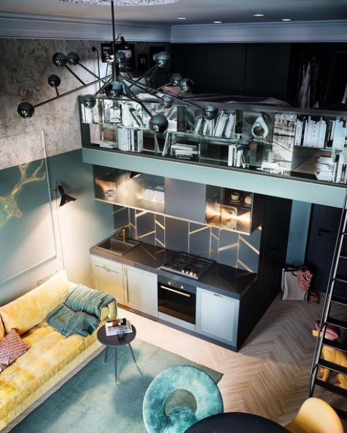 Однокомнатная двухуровневая квартира в Санкт-петербурге, 21 кв.