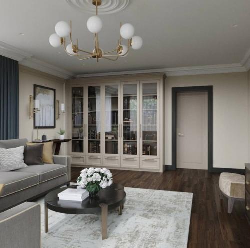 Классика и современные элементы очень легко в интерьере сочетаются. 03