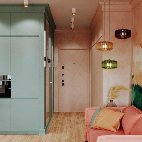 Интерьер яркой студии в стиле нео Мемфис. 04