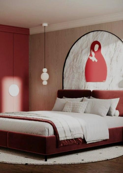 Арочные ниши с арт - акцентом в спальне. 04