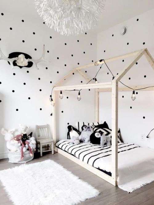 А детские комнаты в черно-белом цвете. 04