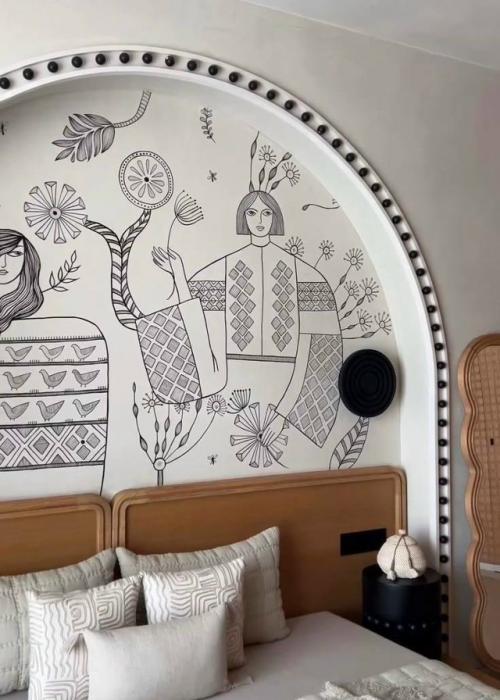 Арочные ниши с арт - акцентом в спальне. 02