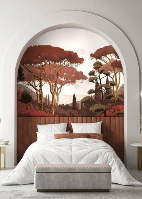 Арочные ниши с арт - акцентом в спальне. 06