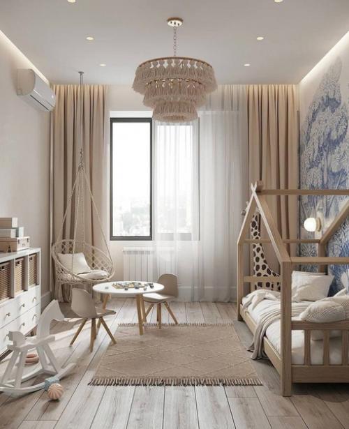 Оформления детской в светлых тонах. 07