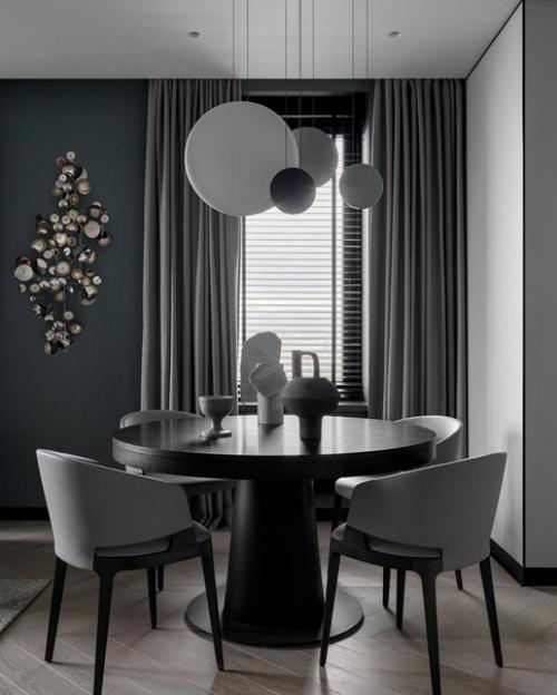 Минималистичный интерьер. В спокойных тонах, а все детали выглядят максимально графично.