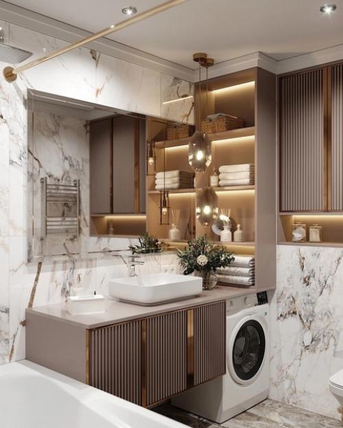 Стильная и красивая ванная комната невероятно. 03