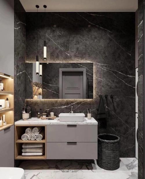 Оформление ванной комнаты в современном стиле. 04