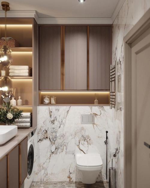 Стильная и красивая ванная комната невероятно. 01