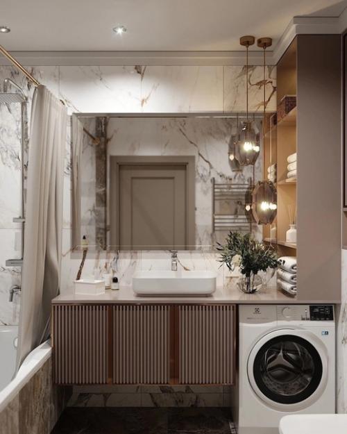 Стильная и красивая ванная комната невероятно. 02