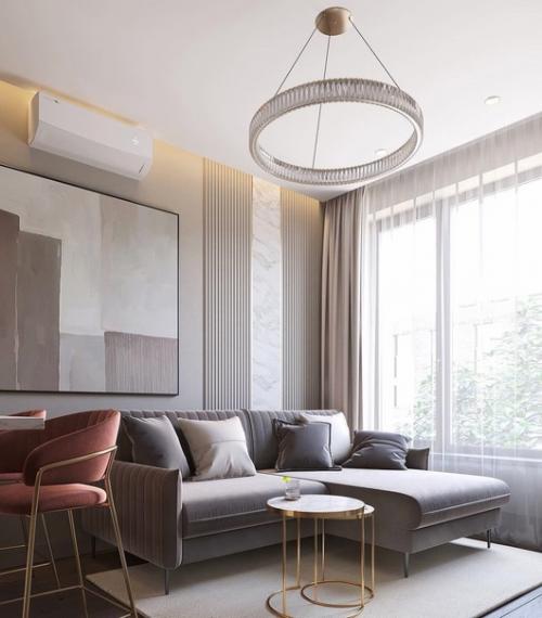 Визуализация интерьера для кухни - гостиной. 02